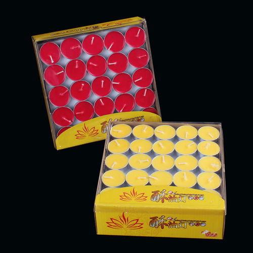 佛燈酥油燈香薰蠟防風(fēng)24小時(shí)蓮花燭臺家用長明燈100粒蠟燭燈用品